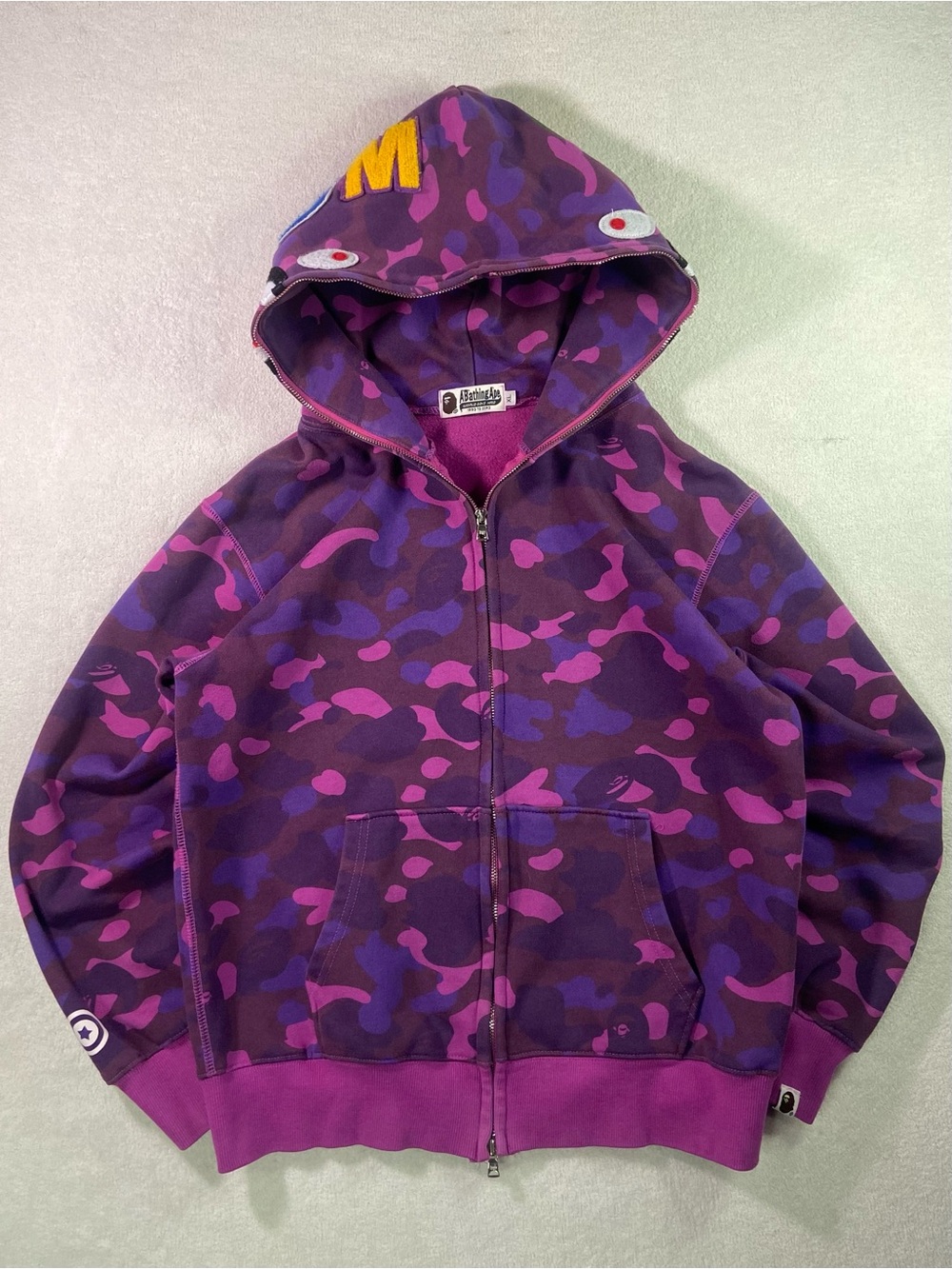 Bape Purple & Pink Camo Full-Zip Hoodie